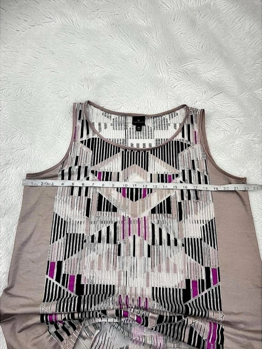 Worthington XL Geometric Sheer Panel Sleeveless Tunic Top - Picture 6 of 8